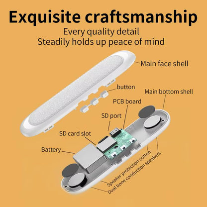 Under Pillow Bone Conduction Speaker Multifunction Stereo Deep Bass Bluetooth 5.3 Mini Speaker for Sleeping