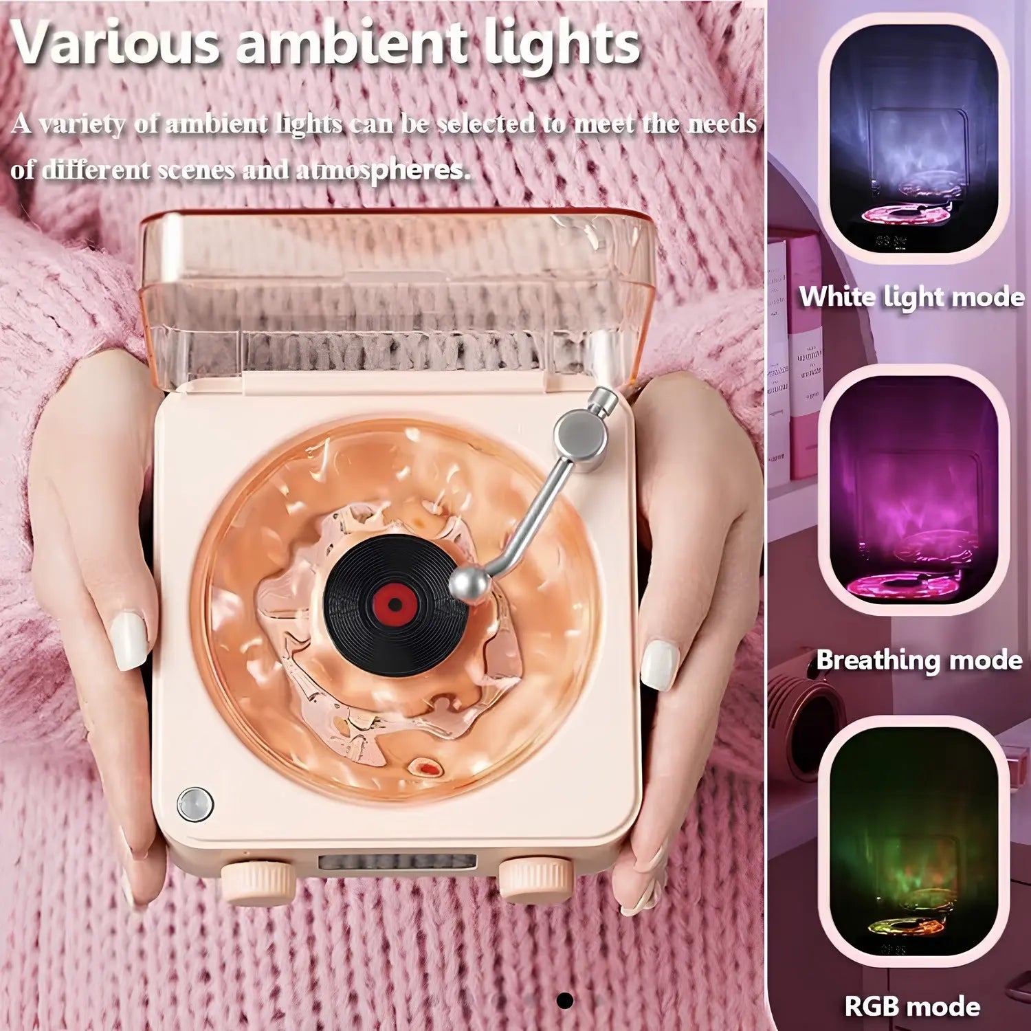 Multifunctional Wireless and White Noise Speaker with USB Port & AUX Input - Adjustable Ambient Light Modes - Perfect Halloween Gift!