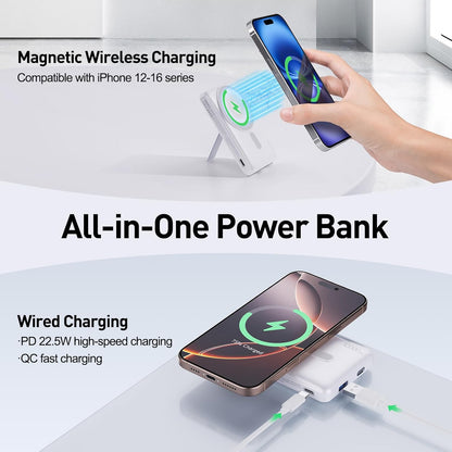 Experience Ultimate Power On-the-Go: 2026 Magnetic Wireless Portable Charger Power Bank - 10000mAh with 22.5W PD Fast Charging and Built-In LED Display for iPhone 17/16/15/14/13/12/Pro/Mini/Pro Max
