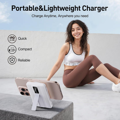 Experience Ultimate Power On-the-Go: 2026 Magnetic Wireless Portable Charger Power Bank - 10000mAh with 22.5W PD Fast Charging and Built-In LED Display for iPhone 17/16/15/14/13/12/Pro/Mini/Pro Max