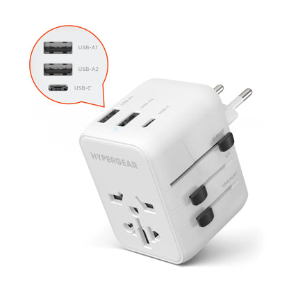 Hypergear Worldcharge Universal Travel Adapter with USB-C