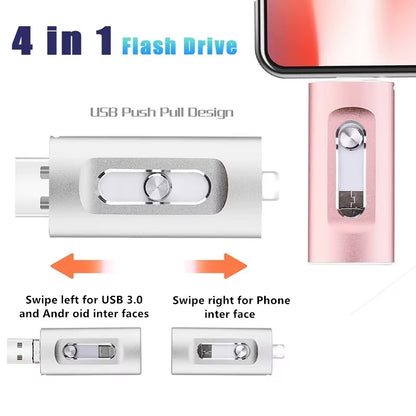 NEW Usb Flash Drive 256GB Micro USB Stick 64GB Pendrive High Speed for Iphone11/12/13/14 Memory Stick 512GB 1TB 2TB Pen Drive