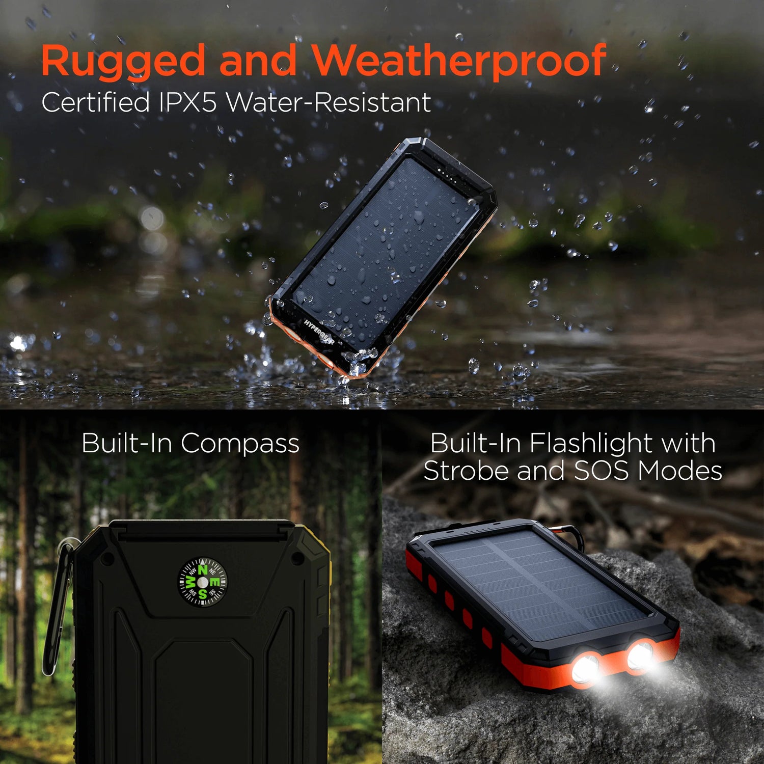 Hypergear Solpro 10K Fast Charge Solar 10000Mah PD Power Bank