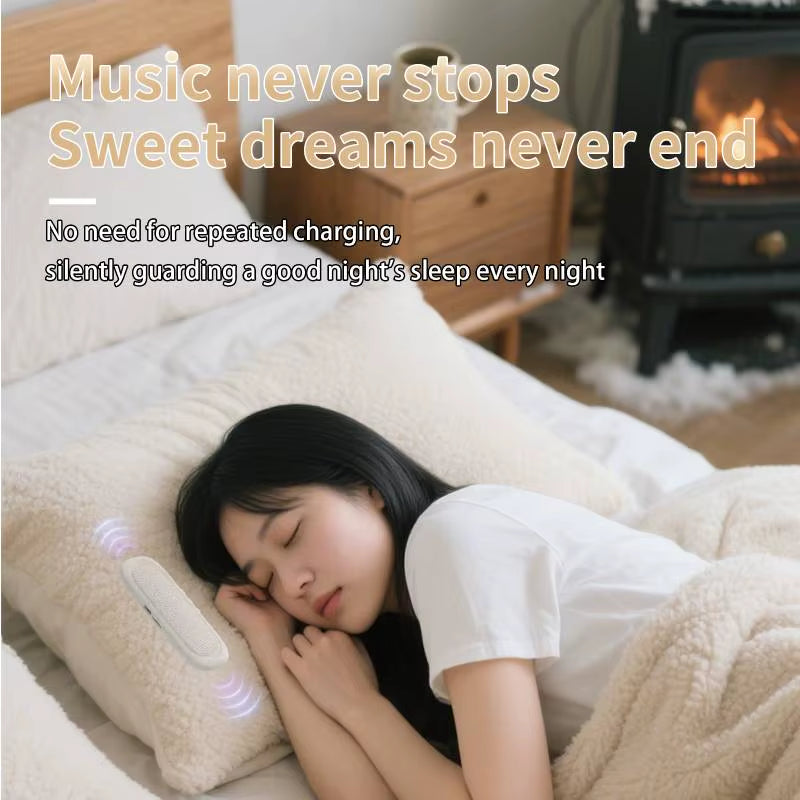 Under Pillow Bone Conduction Speaker Multifunction Stereo Deep Bass Bluetooth 5.3 Mini Speaker for Sleeping