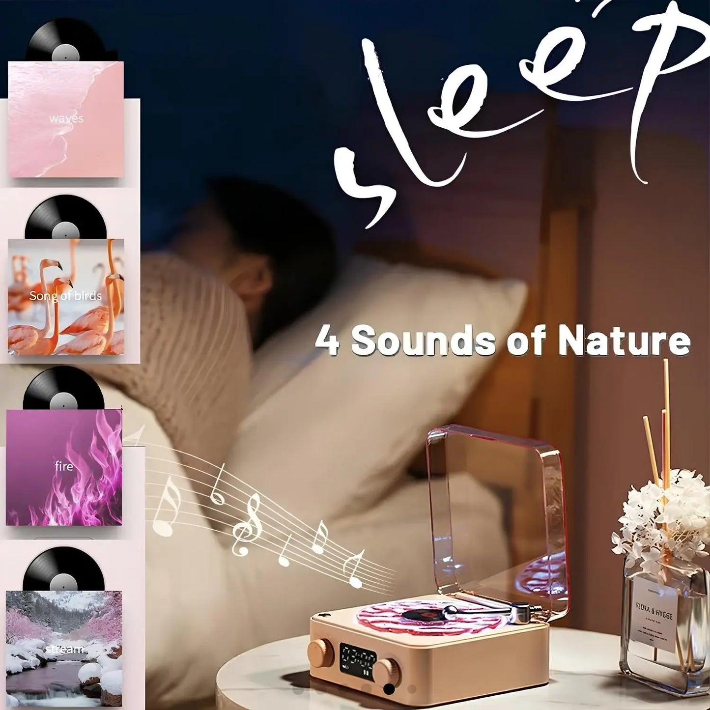 Multifunctional Wireless and White Noise Speaker with USB Port & AUX Input - Adjustable Ambient Light Modes - Perfect Halloween Gift!