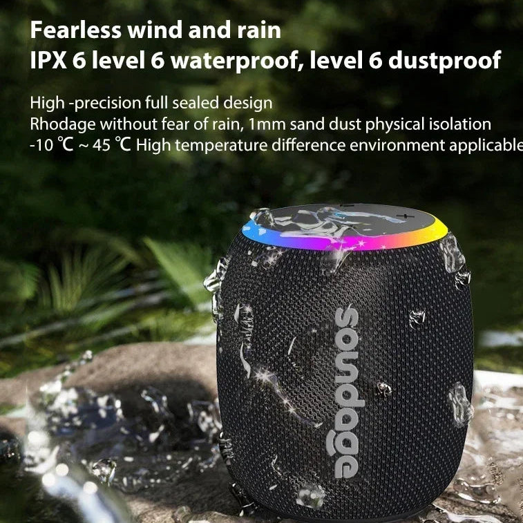 Portable Wireless Bluetooth Speaker 360 Degree Stereo Surround Subwoofer IPX6 Waterproof Support TF TWS Speaker